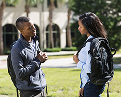 Two friends talking