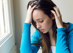 young woman depressed